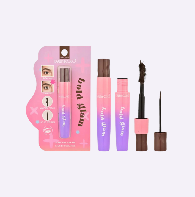 Máscara de Pestañas en Crema y Delineador Líquido Bold Glam - Kevin & Coco